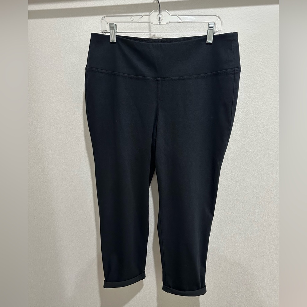 J Jill Wearever black knit jeans, large petite, NEW with tags!